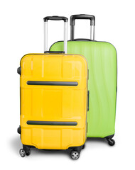 Two color large suitcases
