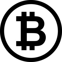 digital money.  Bitcoin line icon