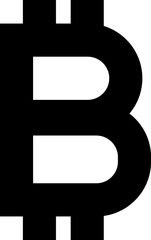 digital money.  Bitcoin line icon