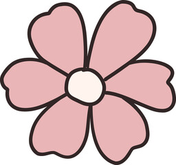 Christmas flower clipart illustration retro groovy hand drawn style element