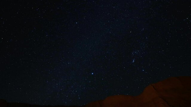 Night Time Lapse of Stars at Arroyo Tapiado Mud Caves in the Anza Borrego State Park, Look closely on the left for Satellites