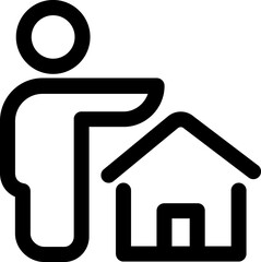 Real estate, realtor line icon