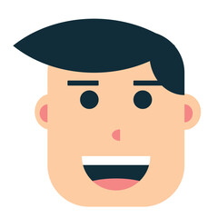 simple bald flat cartoon face avatar vector illustration