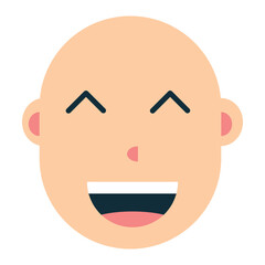 simple bald flat cartoon face avatar vector illustration