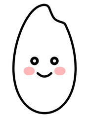 笑顔のお米粒イラスト素材
