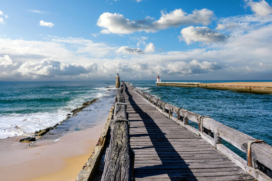 Landscape of Capbreton with its famous promenade on L'Estacade