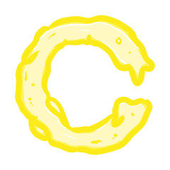 Yellow Dirpping Letter C