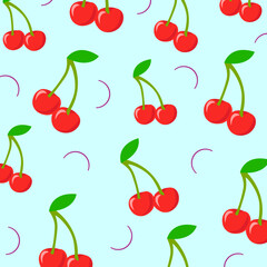 Vector background with cherry pattern