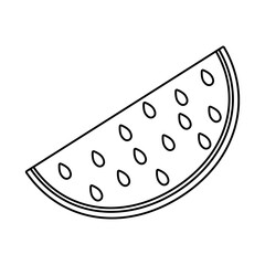 Watermelon illustration vector design with lines suitable for coloring