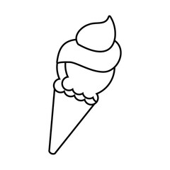 Ice cream illustration vector design with lines suitable for coloring