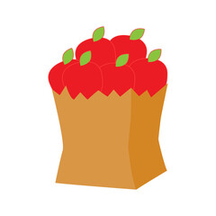 Vector illustration of red apples in a basket