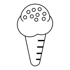 Ice cream illustration vector design with lines suitable for coloring