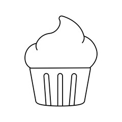 Cake illustration vector design with lines suitable for coloring