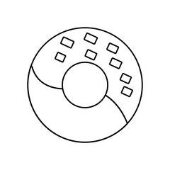 Donut illustration vector design with lines suitable for coloring