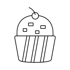 Cake illustration vector design with lines suitable for coloring