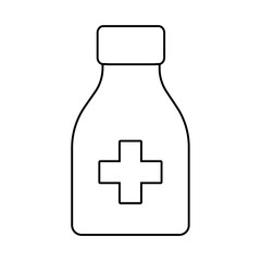 Medicine bottle vector illustration design with lines suitable for coloring