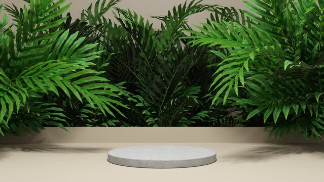 Background Product Display Podium Scene.

Beige product scene accompanied by natural plants.