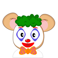 Cute little mouse in a clown costume