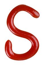 Ketchup S Letter Isolated