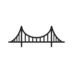 eps10 black vector golden gate bridge line art icon isolated on white background. suspension bridge outline symbol in a simple flat trendy modern style for your website design, logo, and mobile app