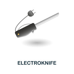 Electroknife icon. 3d illustration from kitchen supplies collection. Creative Electroknife 3d icon for web design, templates, infographics and more