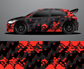 Rally car decal graphic wrap vector, abstract background