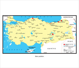 Turkey vintage map. High detailed vector map with pastel colors, cities and geographical borders