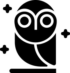 Owl wise bird cartoon linear symbol