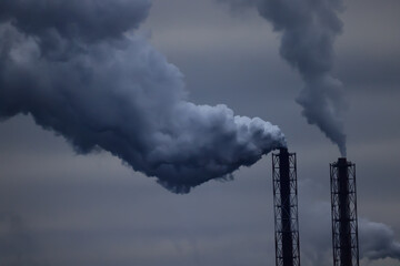 factory pipe smoke background gray abstract, co2 pollution