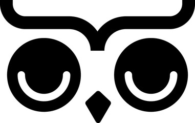 Owl wise bird cartoon linear symbol