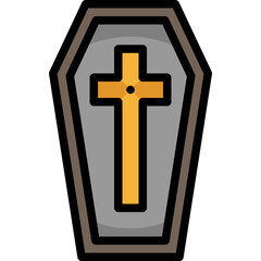 Obraz premium coffin filled outline icon