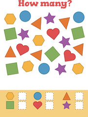 Education logic game for preschool kids for the development of logical thinking. Connect the details and colorful geometric shapes. Preschool worksheet activity. Children funny riddle entertainment