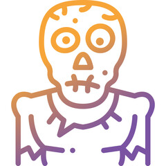 zombie gradient line icon