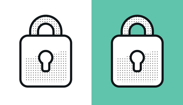 Key lock security with dots icon vector illustration 