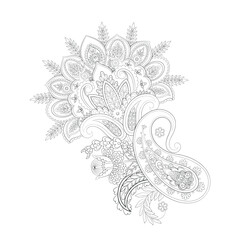 Paisley Floral oriental ethnic Pattern. Vector Damask Ornament