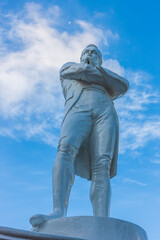 Fototapeta na wymiar Statue of Sir Stamford Raffes with CBD