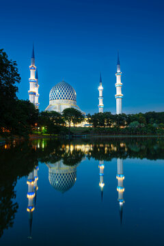 Shah Alam,Malaysia -12 March 2012 - Blue Hours at Blue Mosque, Shah Alam, Malaysia. Blue Mosque or Sultan Salahudin Abdul Aziz Shah Mosque is the state of mosque of Selangor,Malaysia