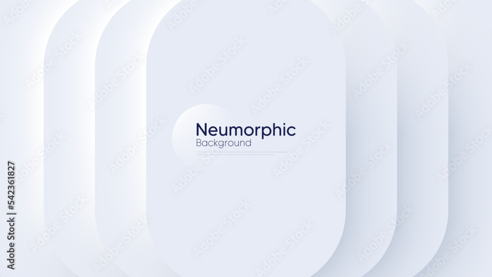Poster neumorphic circular background with round concentric elements. minimal abstract clean paper 3d desig
