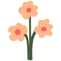 Flower vector illustration in flat color design