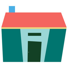 House vector illustration in flat color design