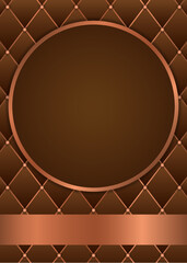 Elegant brown frame on a leather background