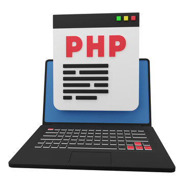 php coding 3d icon illustration