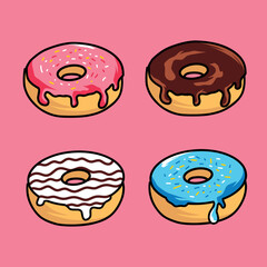 Donut illustration vector design, can be used to design t-shirts, posters, etc