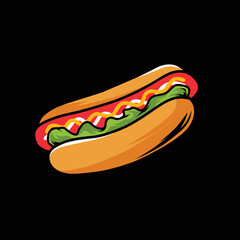 hot dog illustration vector design, can be used to design t-shirts, posters, etc