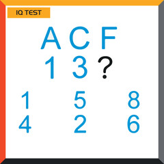 IQ test. Choose correct answer. Set of logical tasks composed of geometric shapes. Vector illustration - Vector 