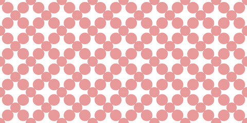 Seamless pattern from pink circles and dots. Endless texture. Abstract pattern from simple geometric figures. For use in web design, business presentation, poster, textile print. Vector illustration.