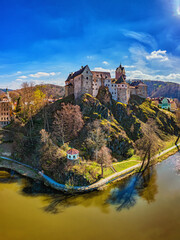 City and castle of Loket, Karlovy Vary Region (Karlsbad / Carlsbad), Czech Republic (Czechia) 