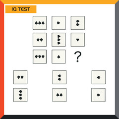 IQ test. Choose correct answer. Set of logical tasks composed of geometric shapes. Vector illustration - Vector 