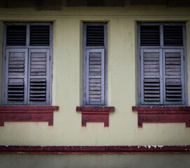 old and classic wooden window