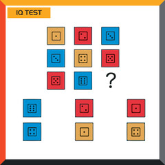 IQ test. Choose correct answer. Set of logical tasks composed of geometric shapes. Vector illustration - Vector 